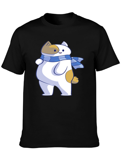 Cartoon Cat T-Shirt - Unisex Black Tee