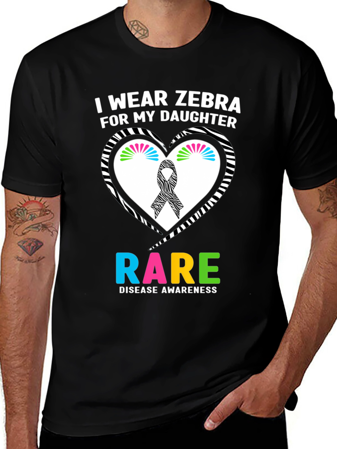 Rare Disease Awareness Zebra T-Shirt