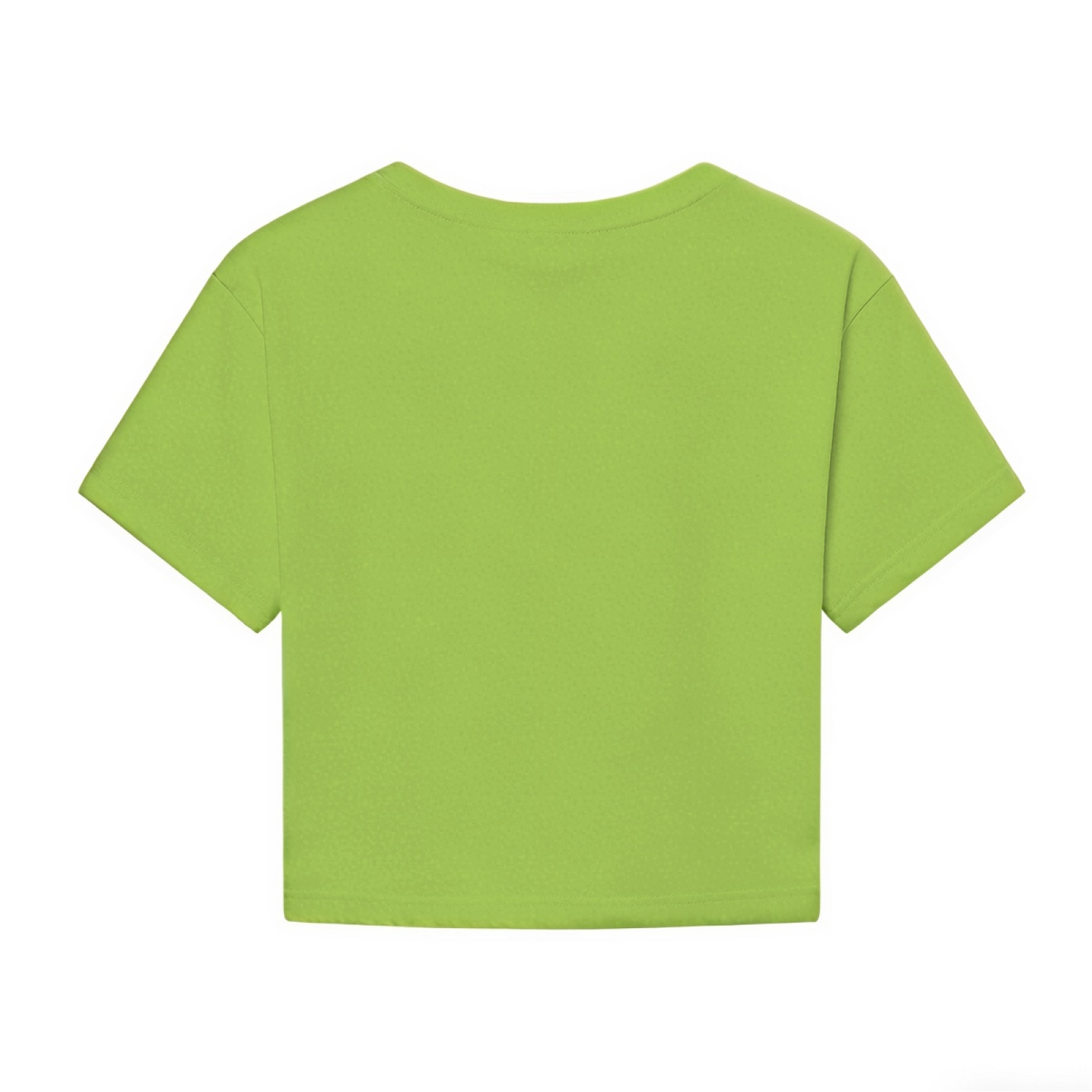 Dog Cat & Butterfly Silhouette Lime Green Crop Top ¨C Pet Lover Casual Tee