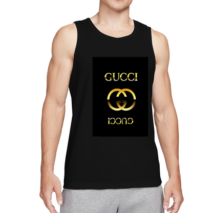 Luxury Golden Gucci Double G Mirror Print Tank Top