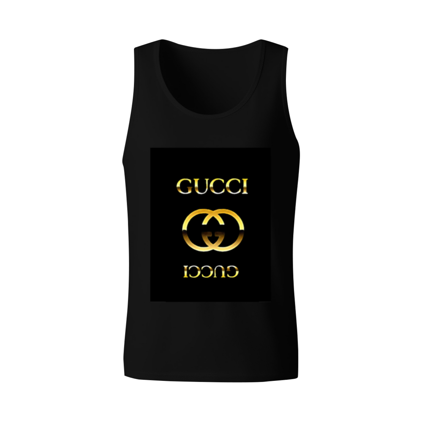 Luxury Golden Gucci Double G Mirror Print Tank Top