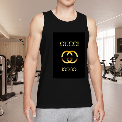 Luxury Golden Gucci Double G Mirror Print Tank Top