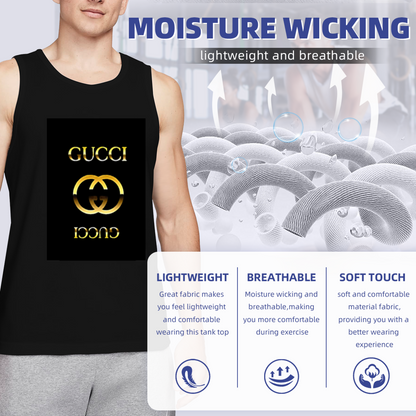 Luxury Golden Gucci Double G Mirror Print Tank Top