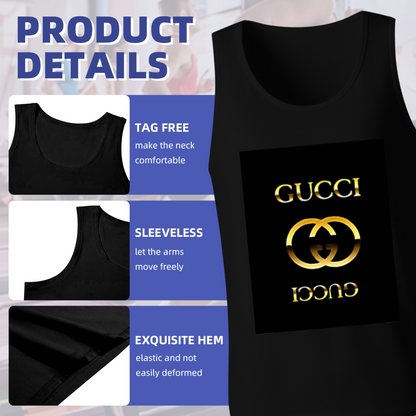 Luxury Golden Gucci Double G Mirror Print Tank Top