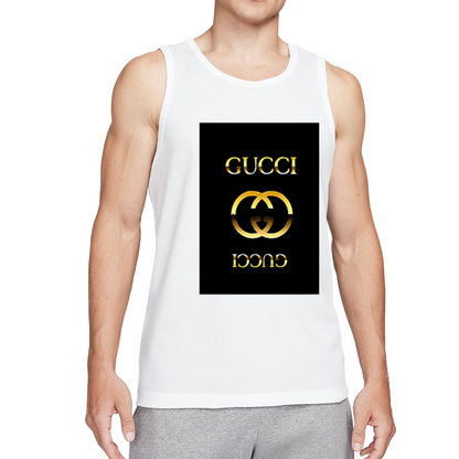 Luxury Golden Gucci Double G Mirror Print Tank Top
