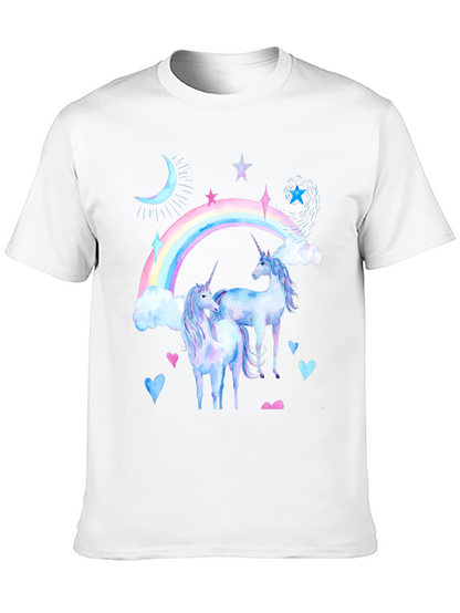 Unicorn Rainbow Black T-Shirt
