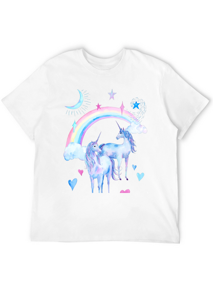 Unicorn Rainbow Black T-Shirt