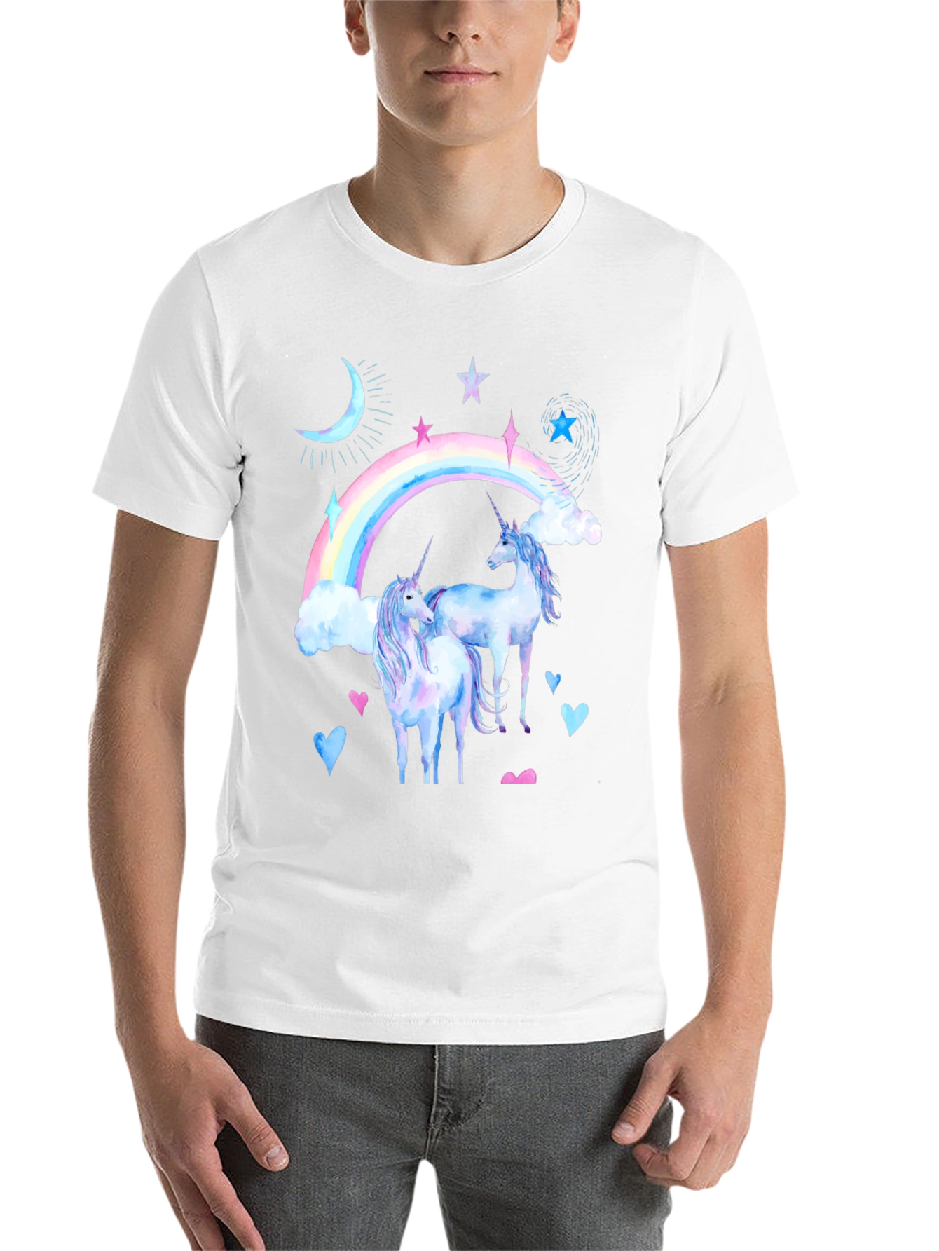 Unicorn Rainbow Black T-Shirt