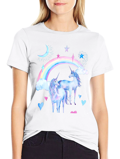 Unicorn Rainbow Black T-Shirt