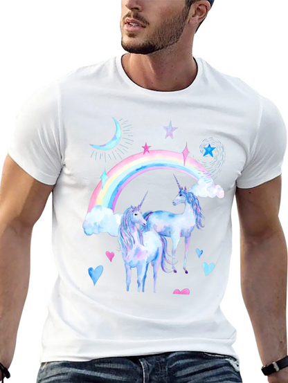 Unicorn Rainbow Black T-Shirt