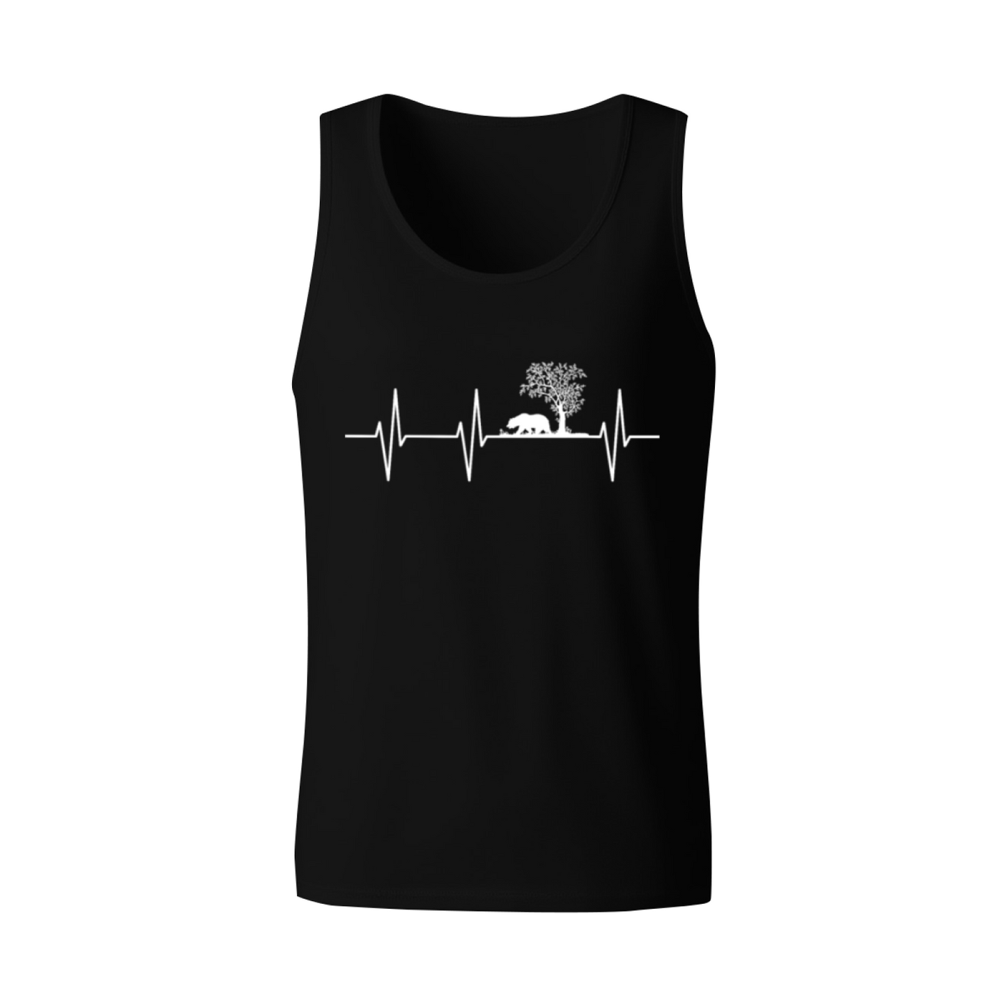 Bear Tree Wildlife Heartbeat Outdoor Mens Tank Top