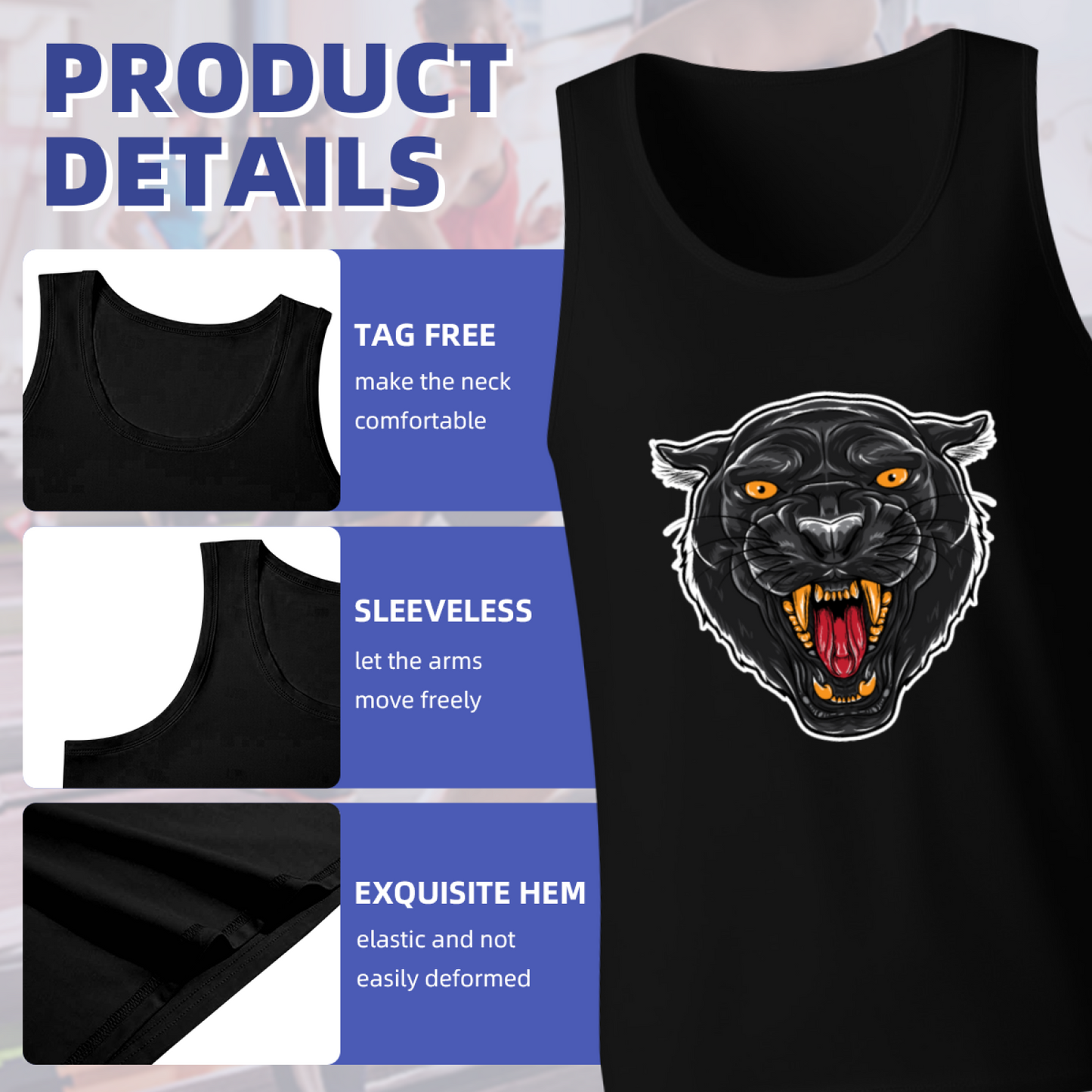 Aggressive Black Panther Wild Animal Tank Top