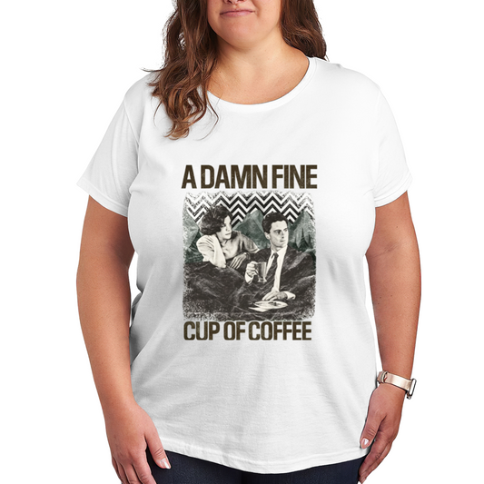 Retro Twin Peaks Coffee Movie Plus Size Women Tee