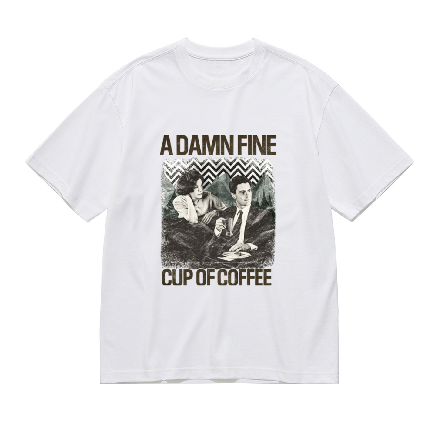 Retro Twin Peaks Coffee Movie Plus Size Women Tee