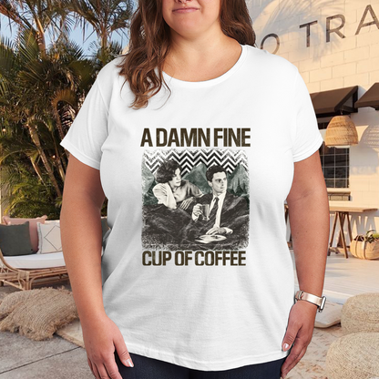 Retro Twin Peaks Coffee Movie Plus Size Women Tee