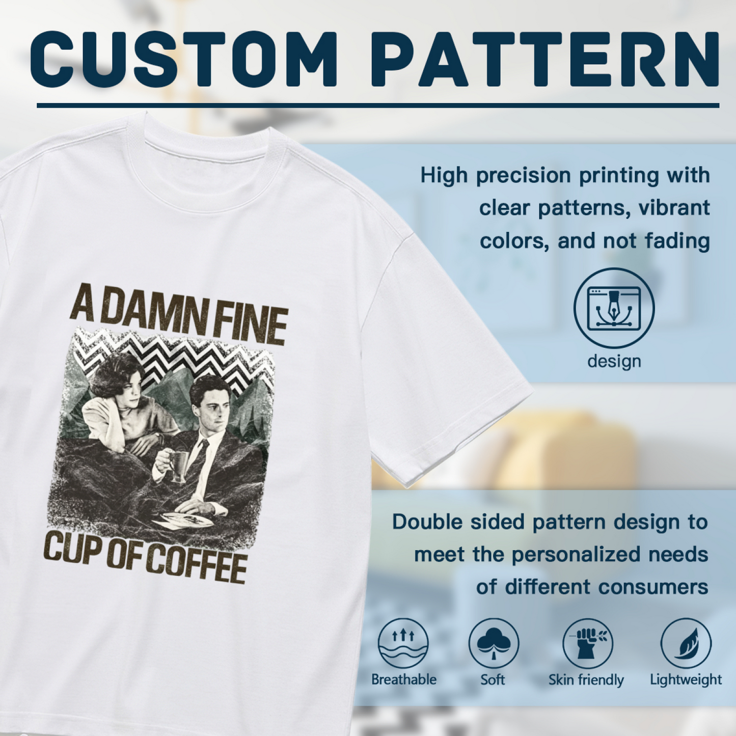 Retro Twin Peaks Coffee Movie Plus Size Women Tee