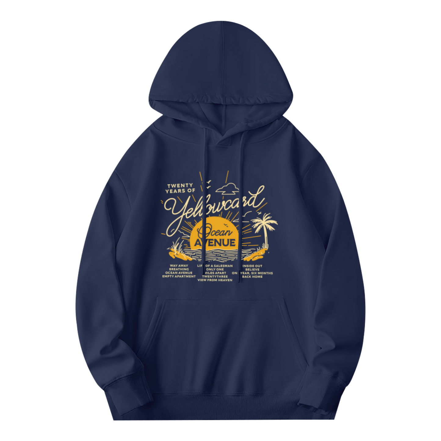 Retro Yellowcard Ocean Avenue Band Graphic Hoodie, Soft & Relaxed Fit