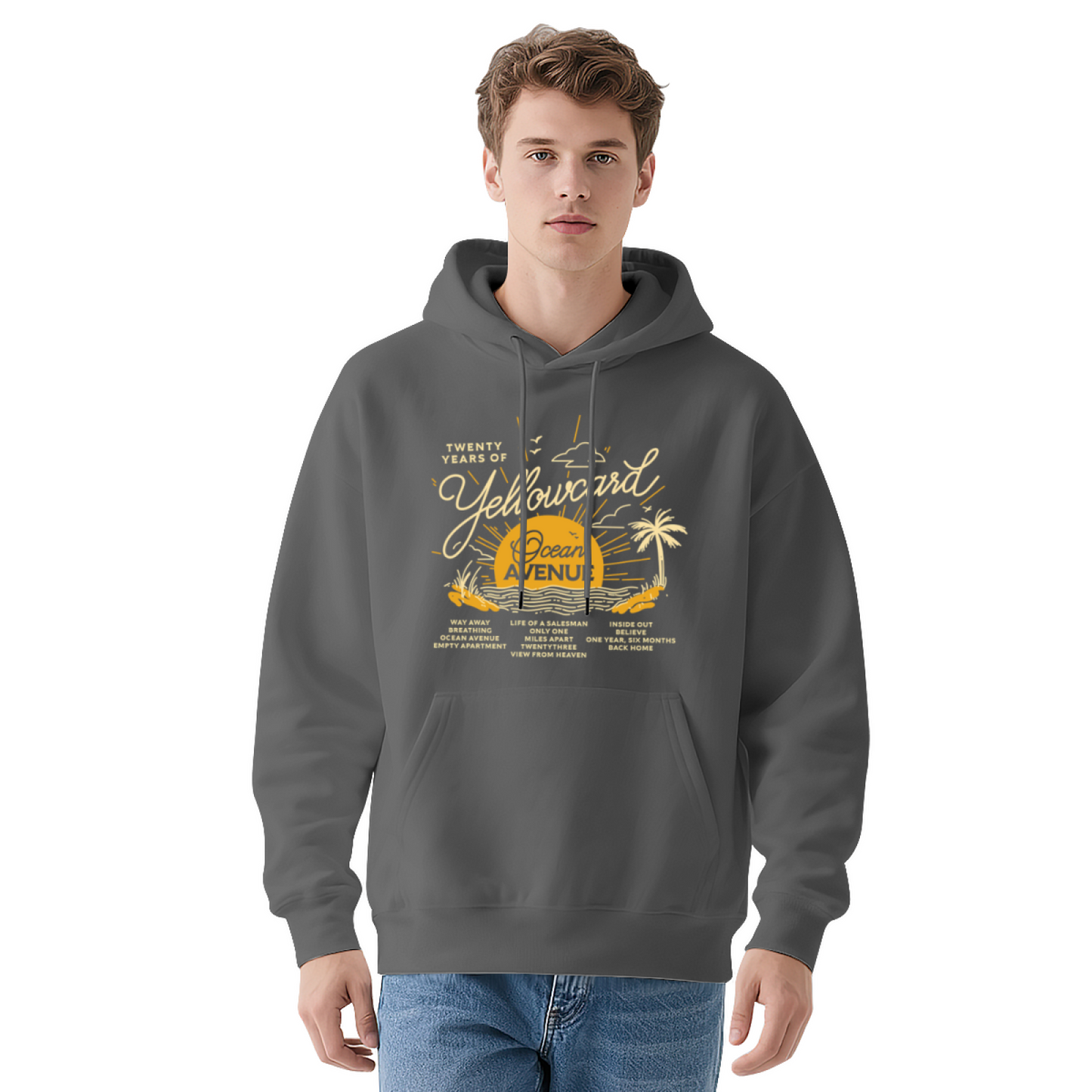 Retro Yellowcard Ocean Avenue Band Graphic Hoodie, Soft & Relaxed Fit