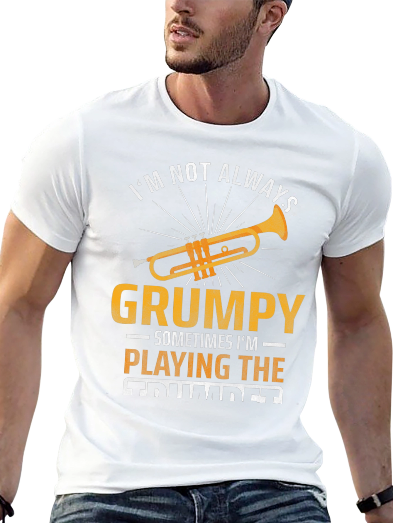 Grumpy Trumpet Player Graphic T-Shirt - Music Lover Tee