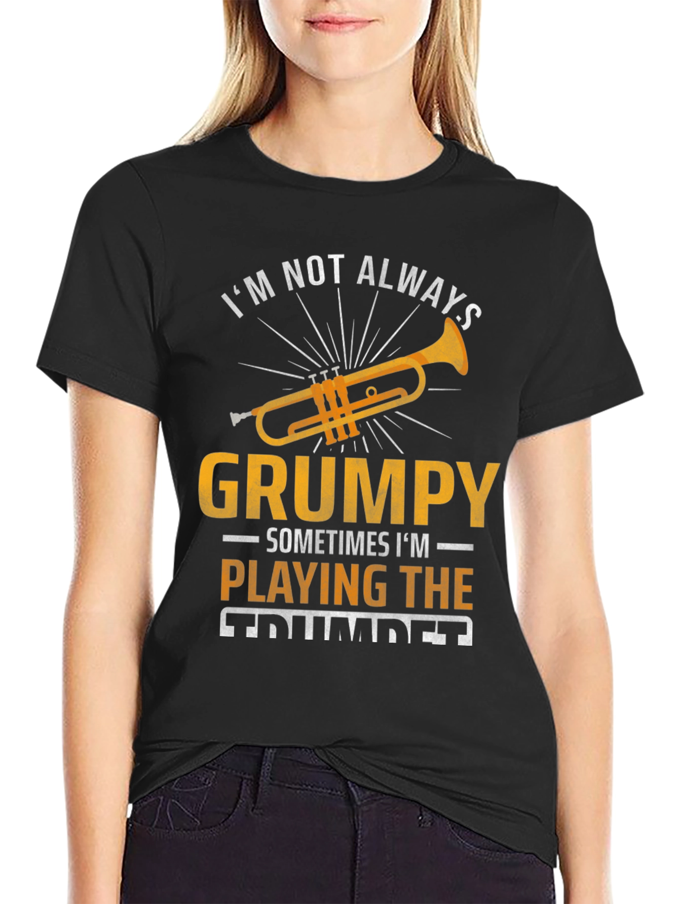 Grumpy Trumpet Player Graphic T-Shirt - Music Lover Tee