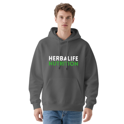Herbalife Nutrition Text Print Gray Hoodie, Lightweight Comfort Casual Top