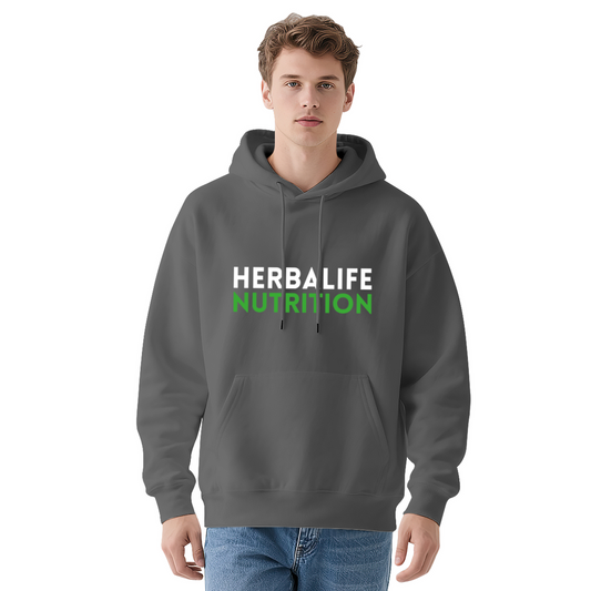 Herbalife Nutrition Text Print Gray Hoodie, Lightweight Comfort Casual Top