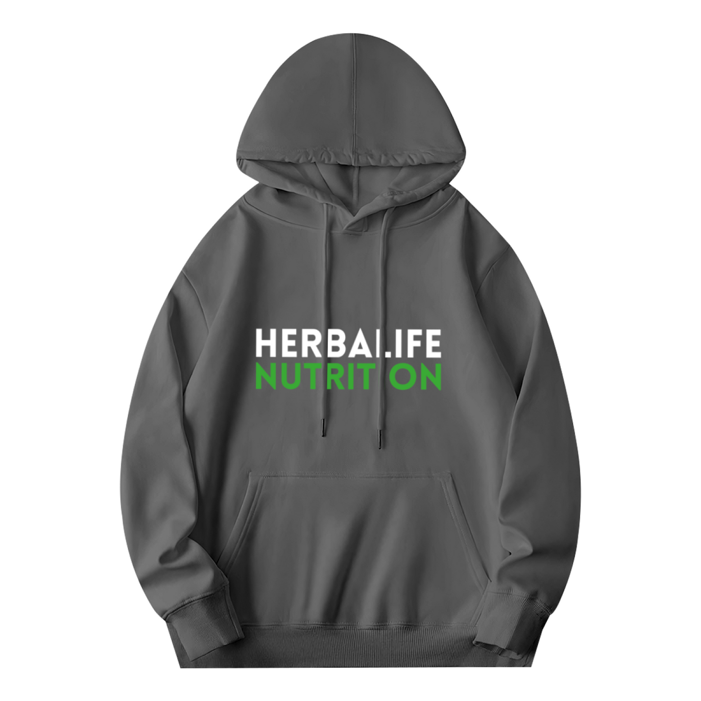 Herbalife Nutrition Text Print Gray Hoodie, Lightweight Comfort Casual Top