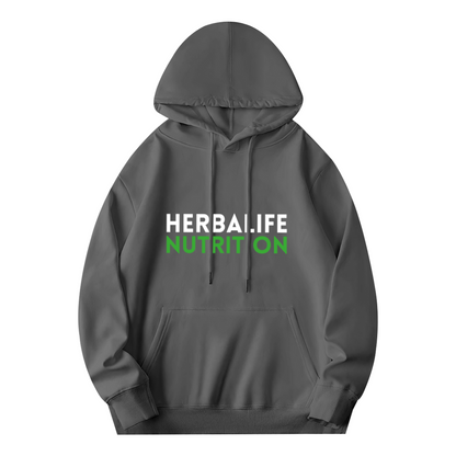 Herbalife Nutrition Text Print Gray Hoodie, Lightweight Comfort Casual Top
