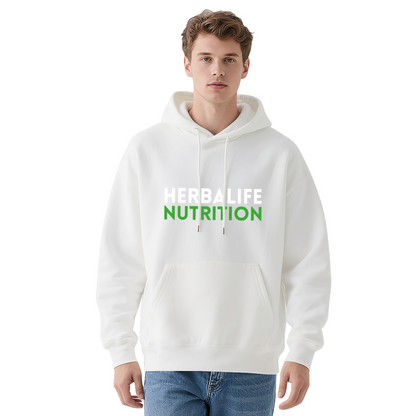 Herbalife Nutrition Text Print Gray Hoodie, Lightweight Comfort Casual Top