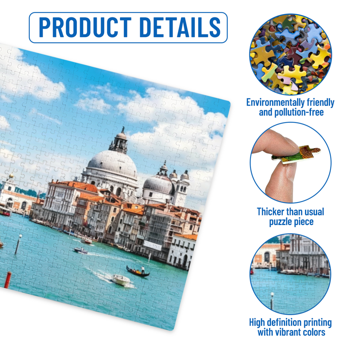 Bright Sunny Venice Grand Canal Cityscape Puzzle