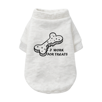 I Work For Treats Bone Print Pet Sweater