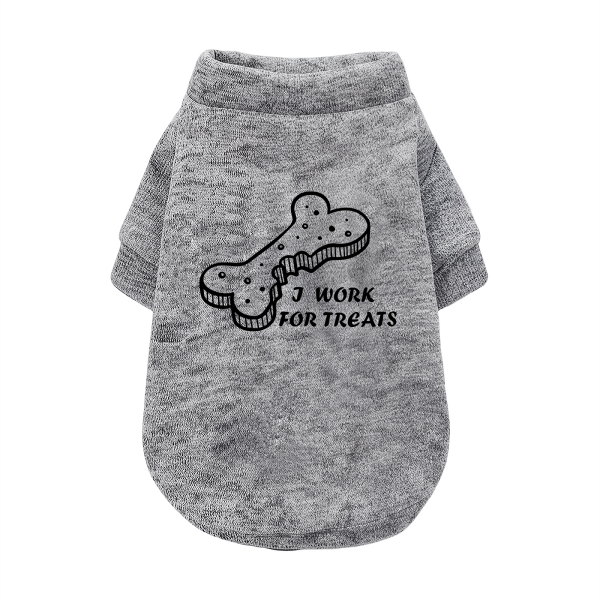 I Work For Treats Bone Print Pet Sweater