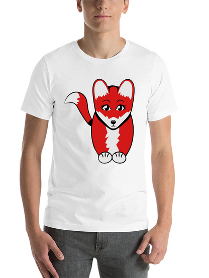 Cute Cartoon Fox Graphic T-Shirt - Black