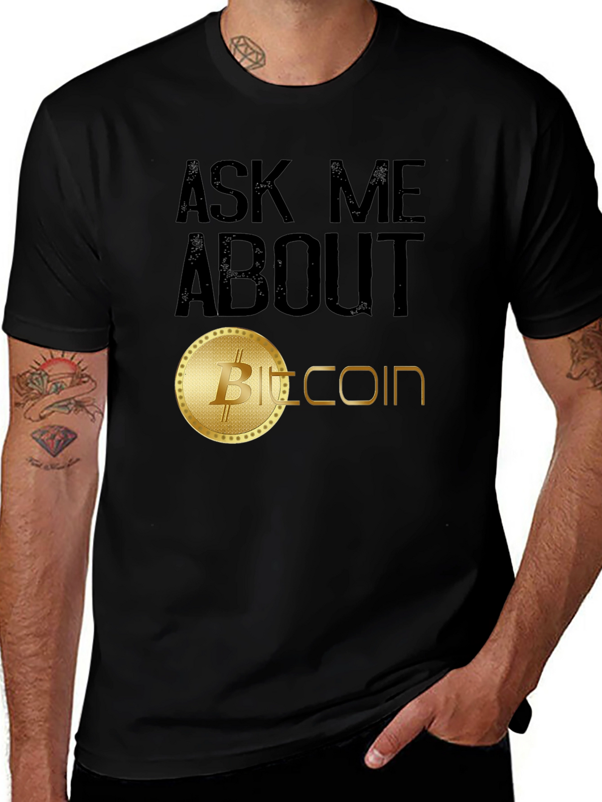 Ask Me About Bitcoin T-Shirt - Crypto Enthusiast