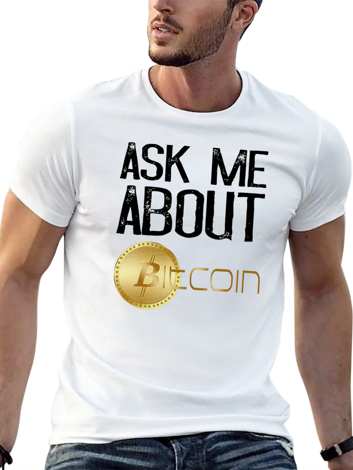Ask Me About Bitcoin T-Shirt - Crypto Enthusiast