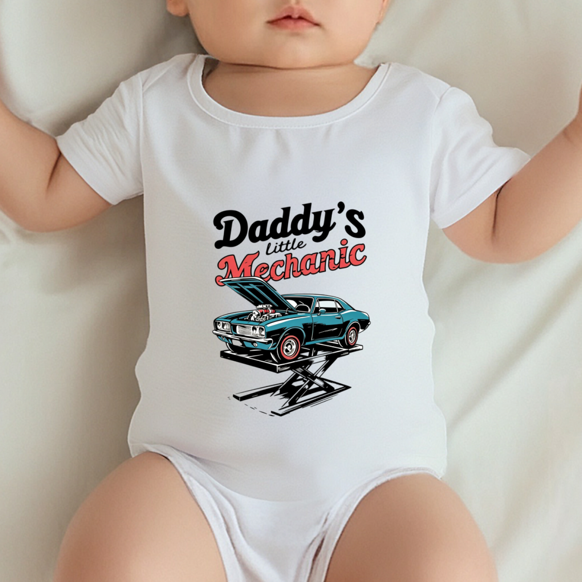 Daddy¡¯s Little Mechanic Vintage Muscle Car Car Lover Baby Onesie