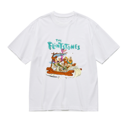 Retro The Flintstones Family Plus Size Graphic T-Shirt