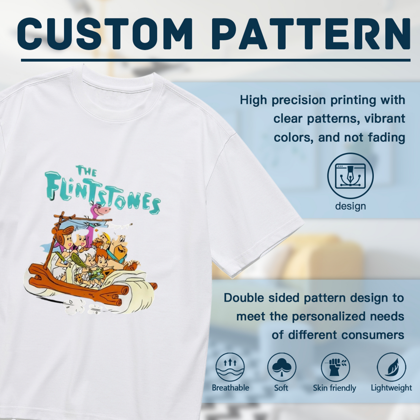 Retro The Flintstones Family Plus Size Graphic T-Shirt