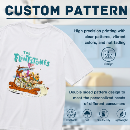 Retro The Flintstones Family Plus Size Graphic T-Shirt