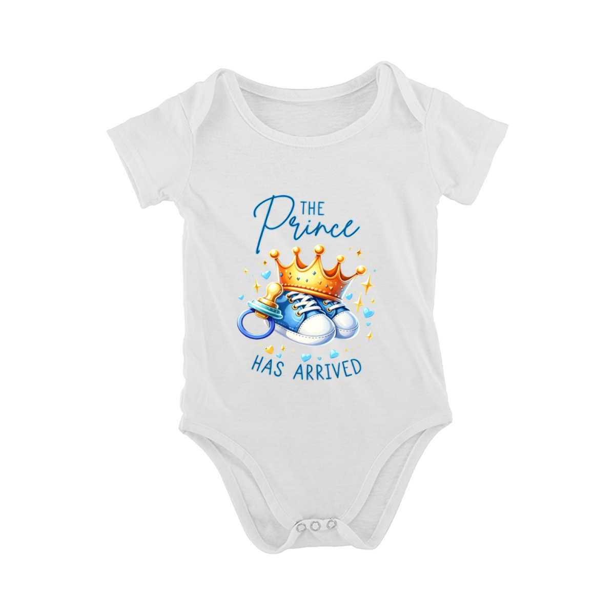 The Prince Has Arrived Little Boy Crown Baby Bodysuit