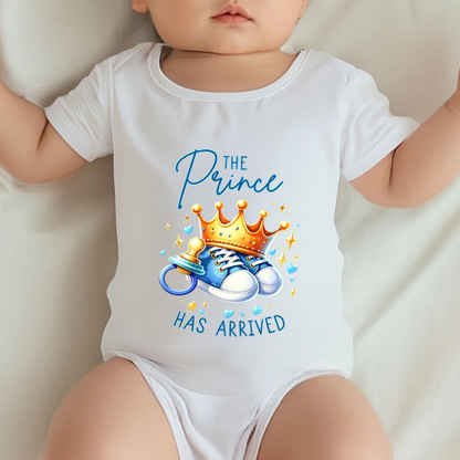 The Prince Has Arrived Little Boy Crown Baby Bodysuit