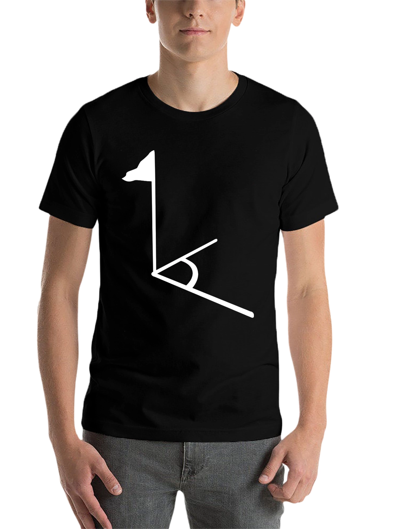Golf Tee Black T-Shirt - Modern Geometric Design