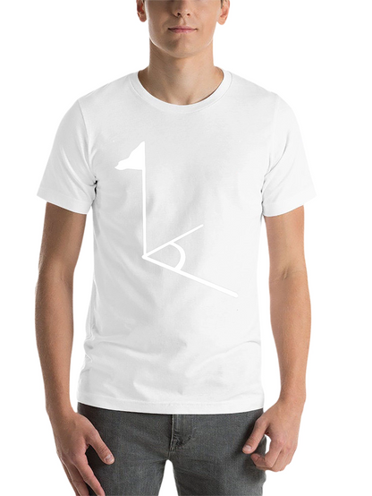 Golf Tee Black T-Shirt - Modern Geometric Design