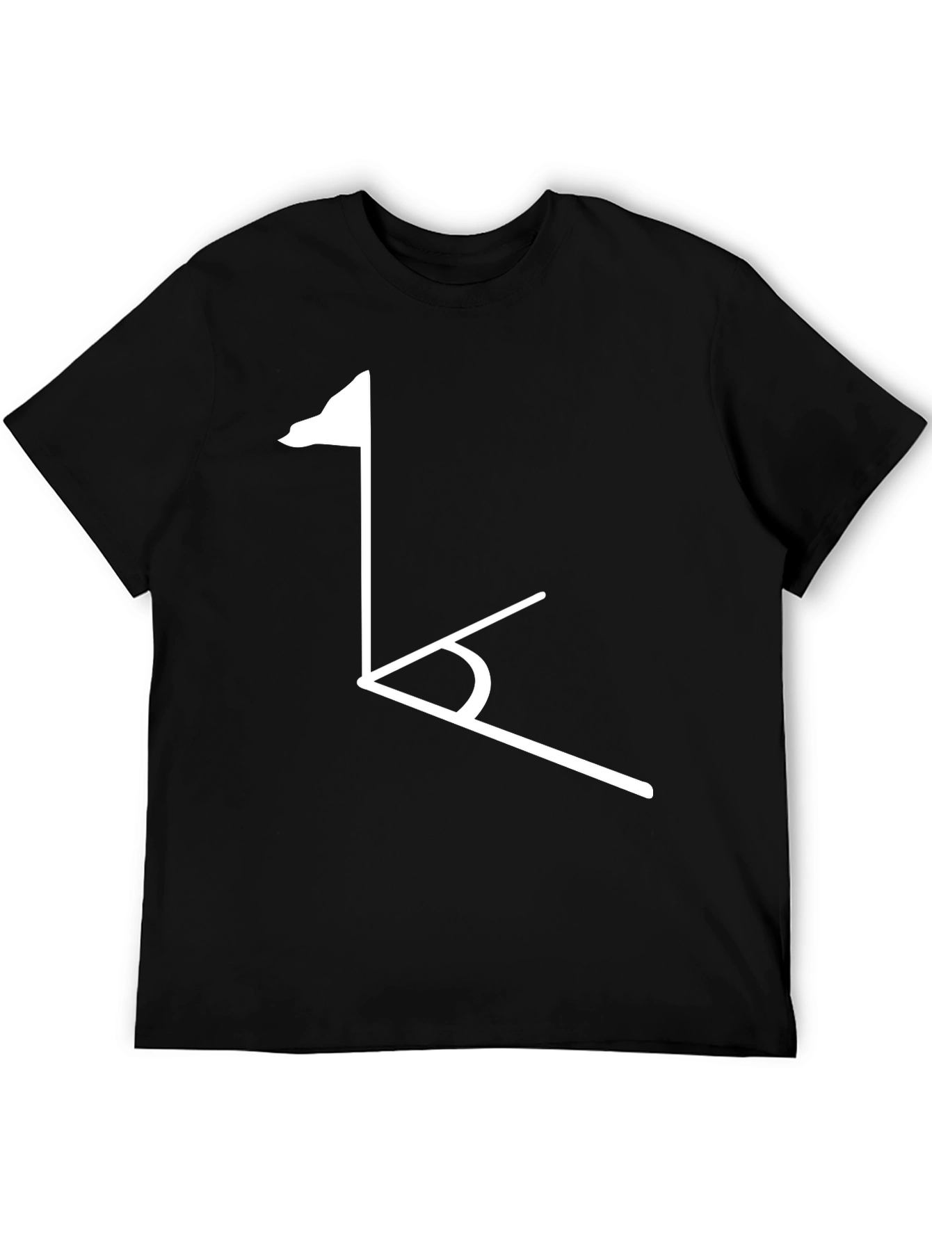 Golf Tee Black T-Shirt - Modern Geometric Design