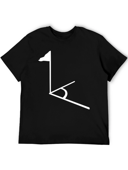 Golf Tee Black T-Shirt - Modern Geometric Design