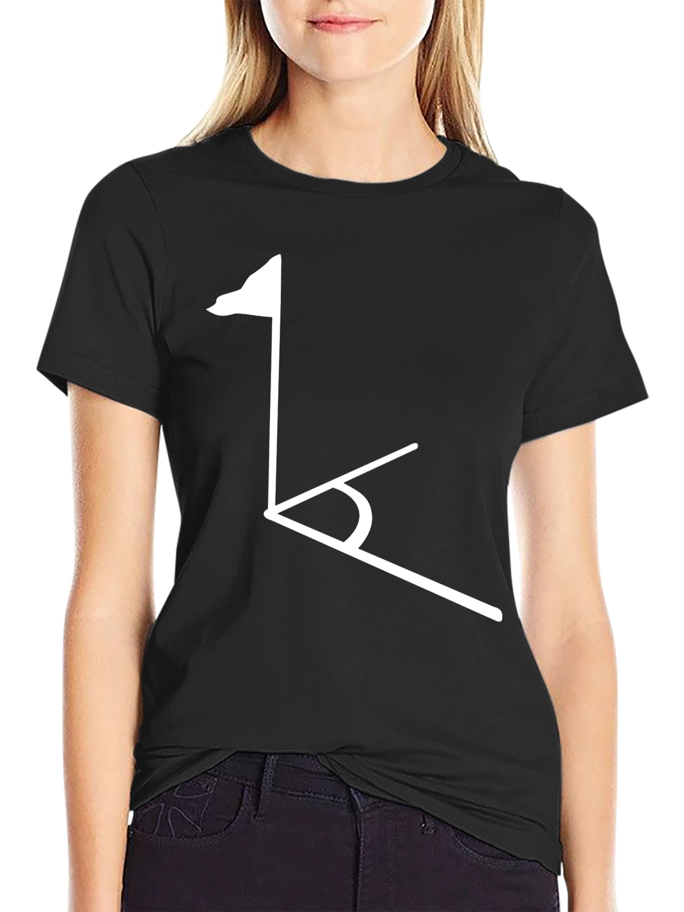 Golf Tee Black T-Shirt - Modern Geometric Design