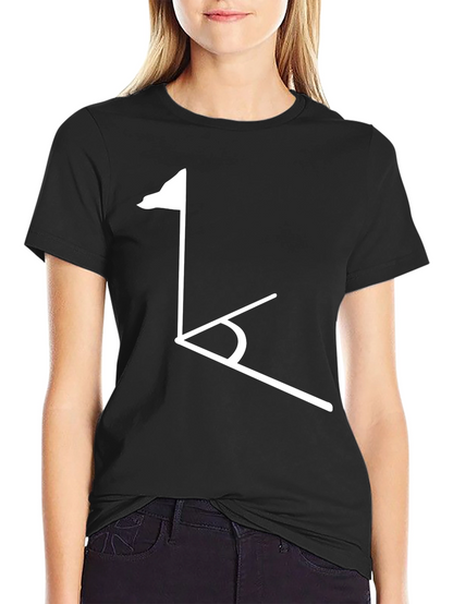 Golf Tee Black T-Shirt - Modern Geometric Design