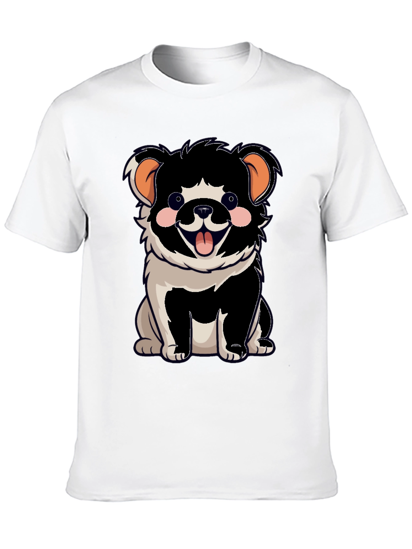 Cartoon Dog Graphic T-Shirt Black Unisex