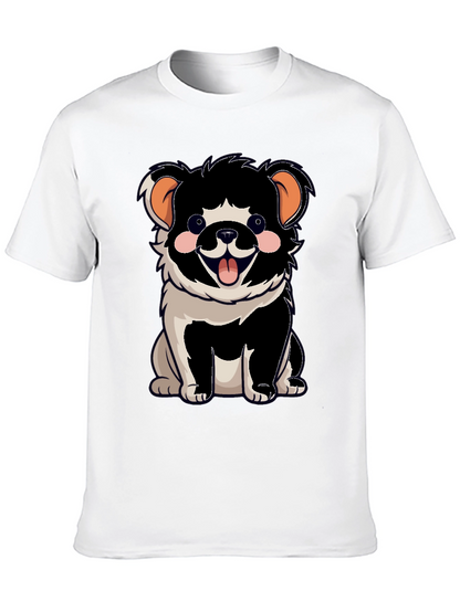 Cartoon Dog Graphic T-Shirt Black Unisex
