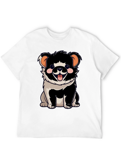 Cartoon Dog Graphic T-Shirt Black Unisex